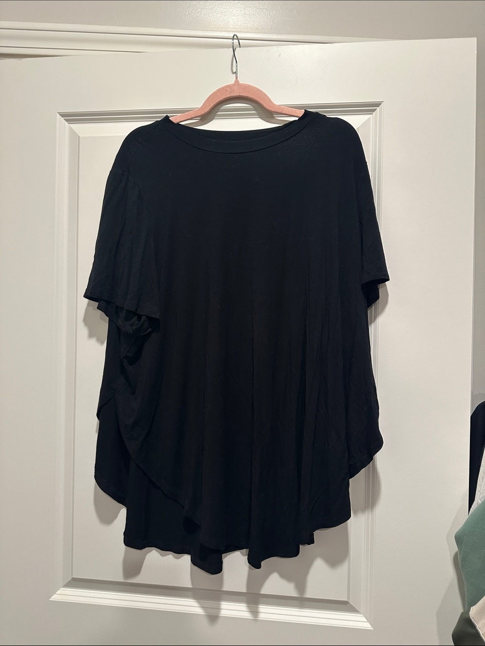 SHEIN Black Draped Short-Sleeve Tee